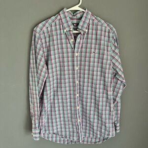 Vineyard Vines Shirt Mens Size M Slim Fit Whale Shirt Long Sleeve Plaid Check